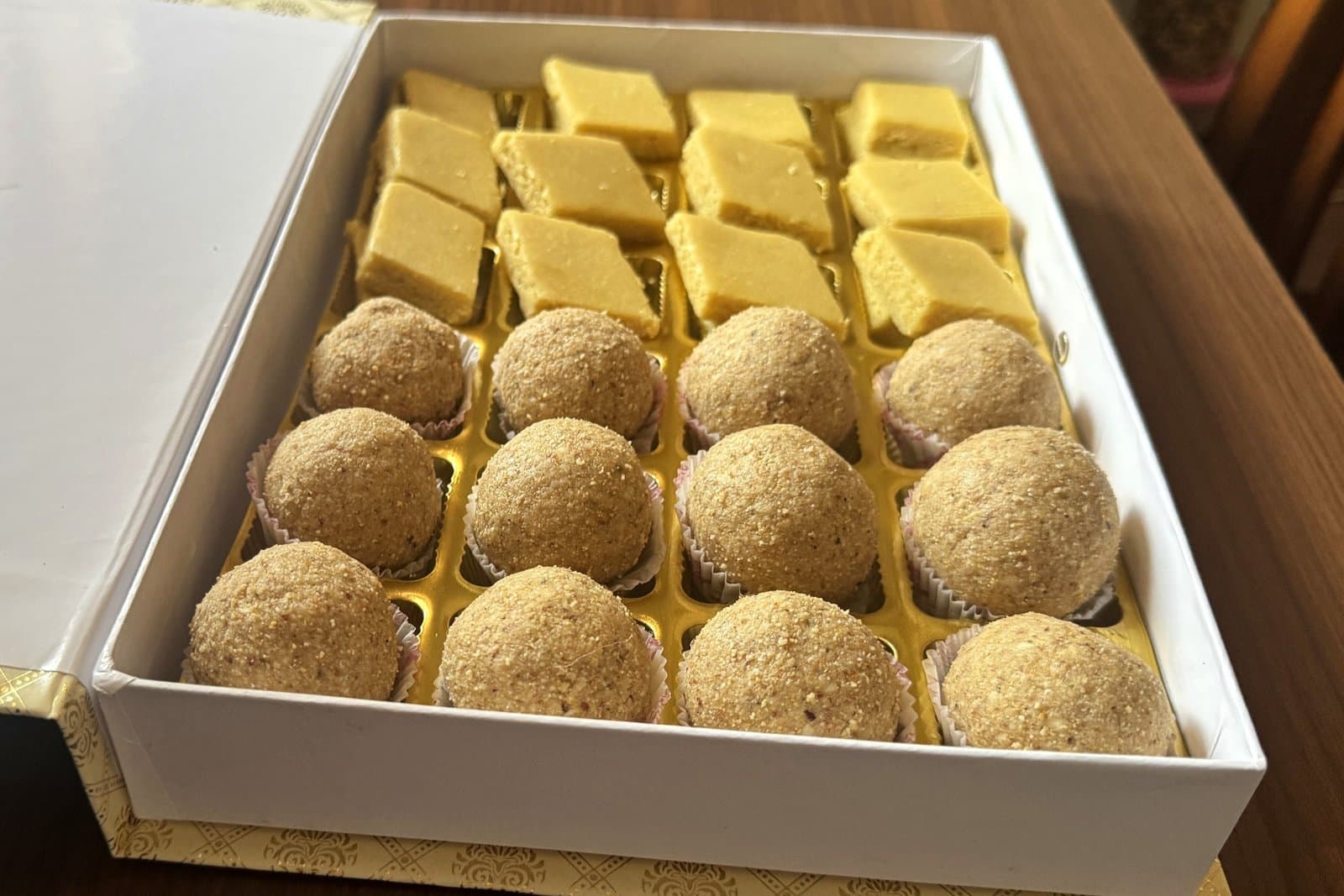 Kesar Kaju Katli & Dry Fruits Ladoo Box